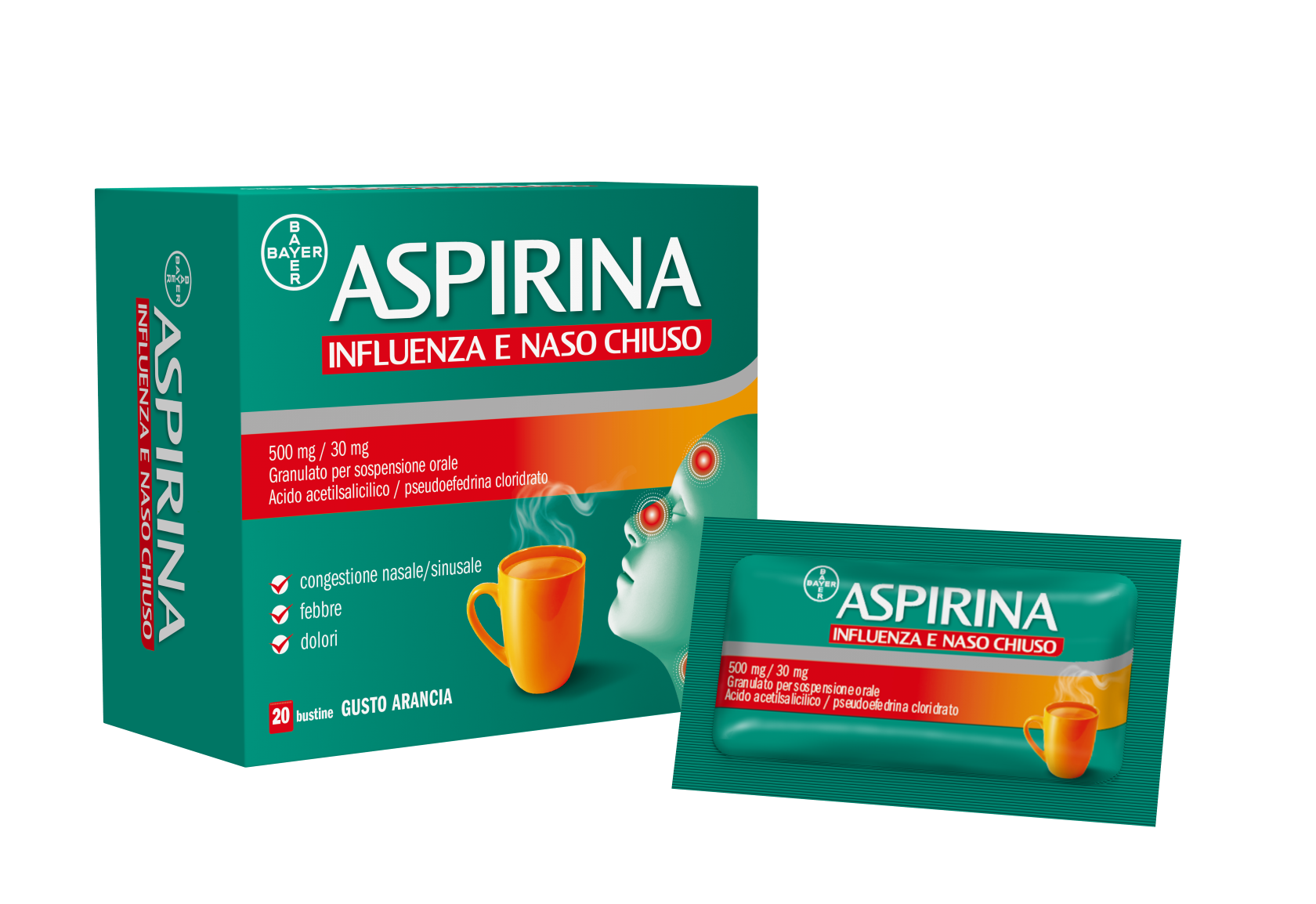Aspirina Influenza e Naso Chiuso - 20 bustine